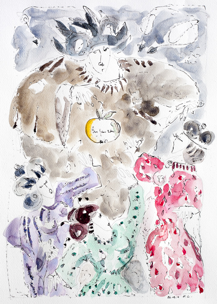 Eris jette la pomme de discorde